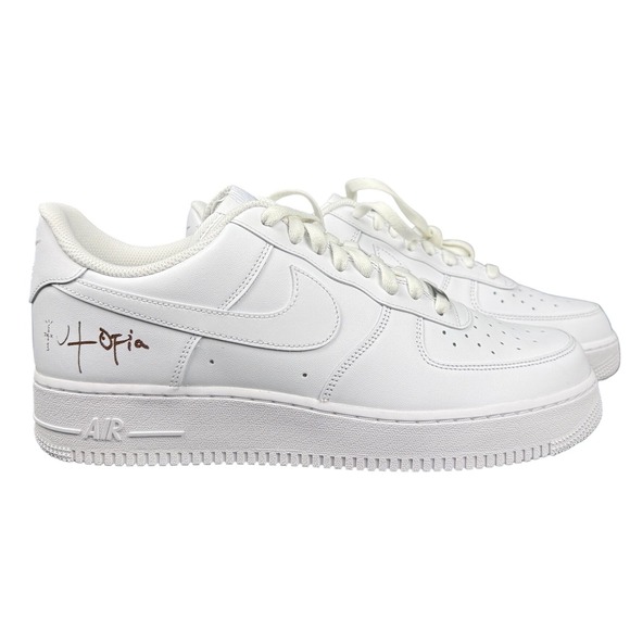 Nike Air Force 1 07 White Travis Scott Utopia Signed Heel Mens 12 New CW2298 111